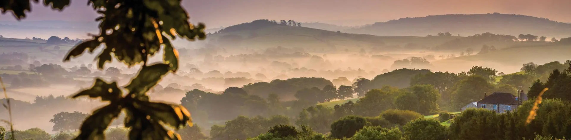 Surrounding landscape of Axminster in Autumn