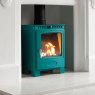 Solution 5 Bioethanol in Miami Blue shown with optional top flue collar (not included) for top flue pipe fitting